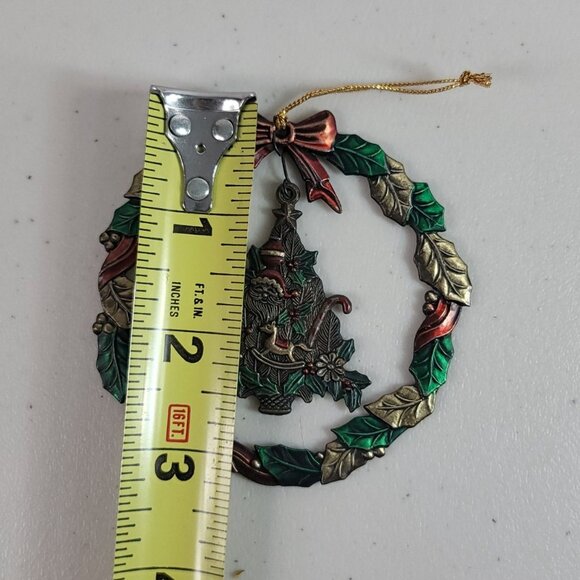 Russ Heirloom Collection Christmas Ornament Wreath Tree Presents Metal Vintage - Picture 6 of 7